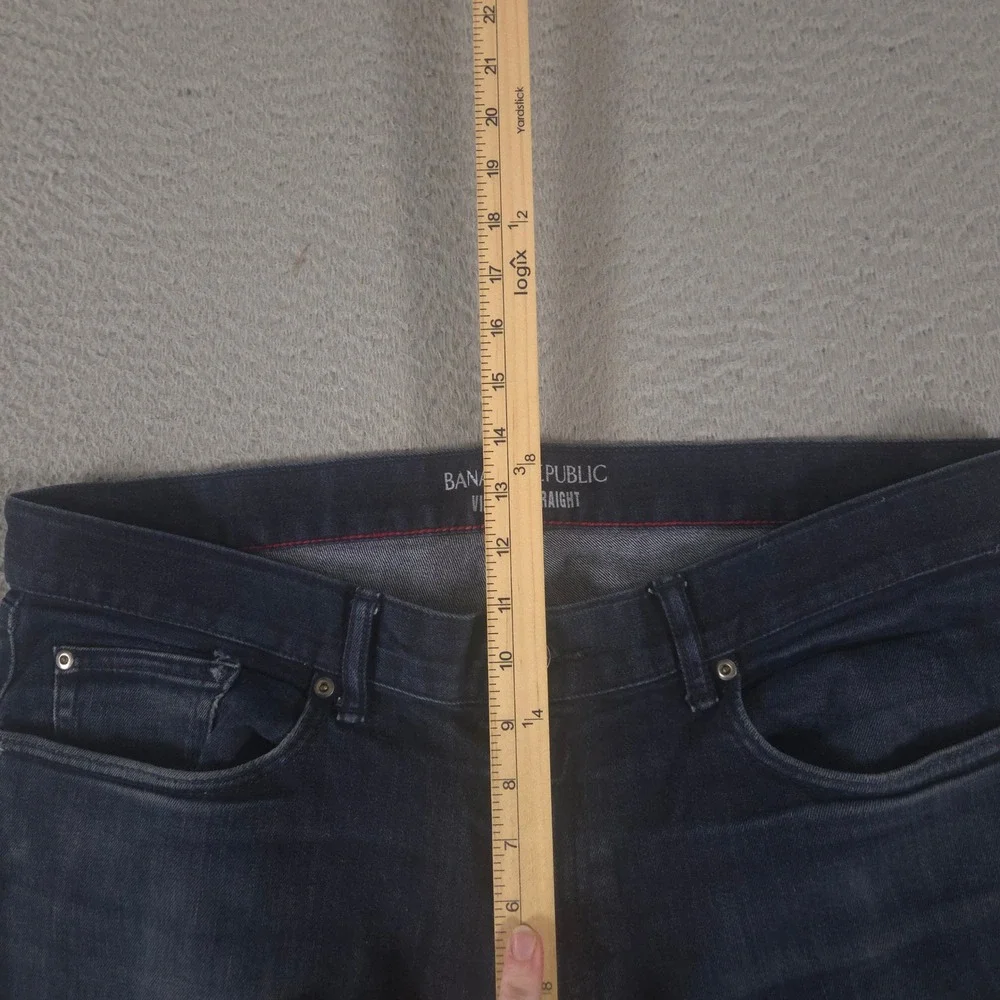Banana Republic Jeans Mens 36x34 Blue Vintage Straight Stretch Denim Dark Wash